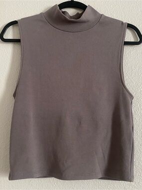 Zara Sleeveless Mock Neck Tank Top